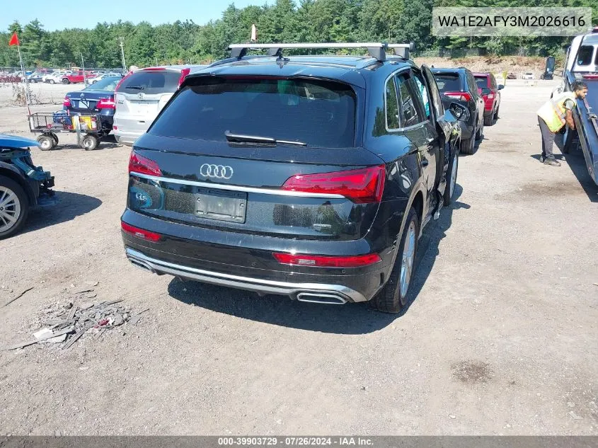 2021 Audi Q5 Premium Plus 55 Tfsi E Quattro S Tronic VIN: WA1E2AFY3M2026616 Lot: 39903729