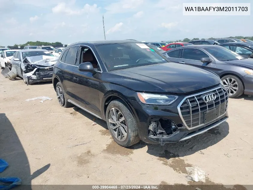 2021 Audi Q5 Premium Plus 45 Tfsi Quattro S Tronic VIN: WA1BAAFY3M2011703 Lot: 39904465