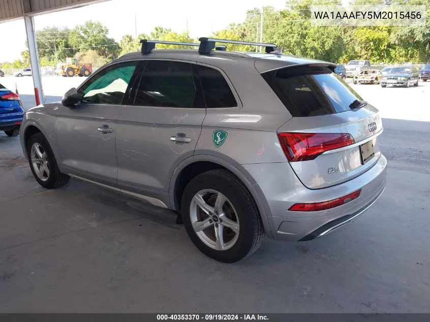 2021 Audi Q5 Premium 45 Tfsi Quattro S Tronic VIN: WA1AAAFY5M2015456 Lot: 40353370