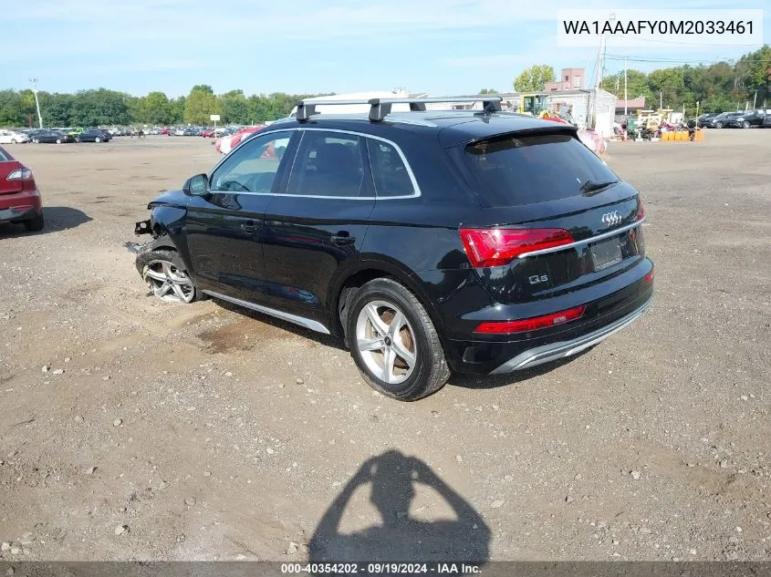 WA1AAAFY0M2033461 2021 Audi Q5 Premium 45 Tfsi Quattro S Tronic