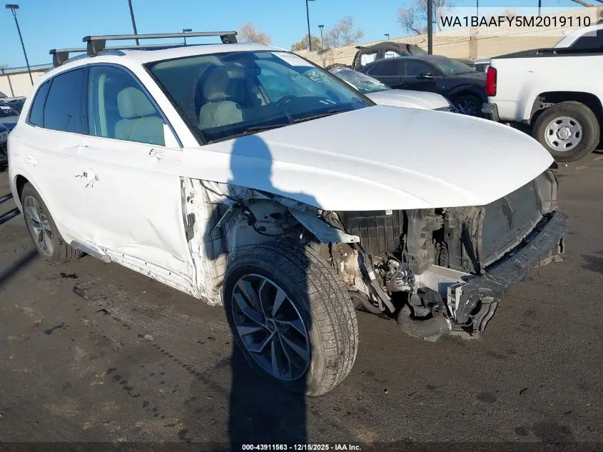 WA1BAAFY5M2019110 2021 Audi Q5 Premium Plus 45 Tfsi Quattro S Tronic