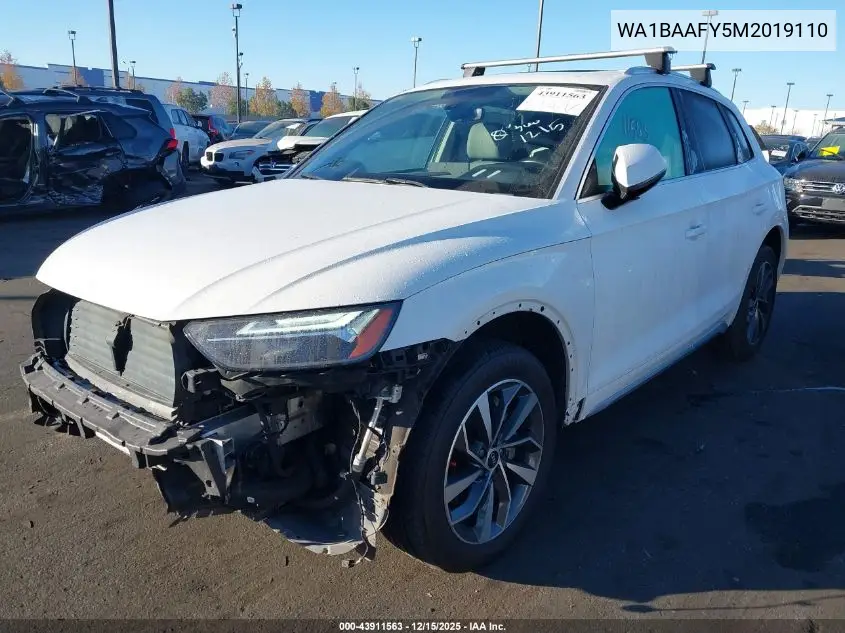 WA1BAAFY5M2019110 2021 Audi Q5 Premium Plus 45 Tfsi Quattro S Tronic