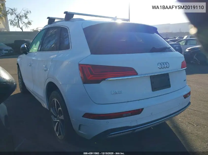 WA1BAAFY5M2019110 2021 Audi Q5 Premium Plus 45 Tfsi Quattro S Tronic