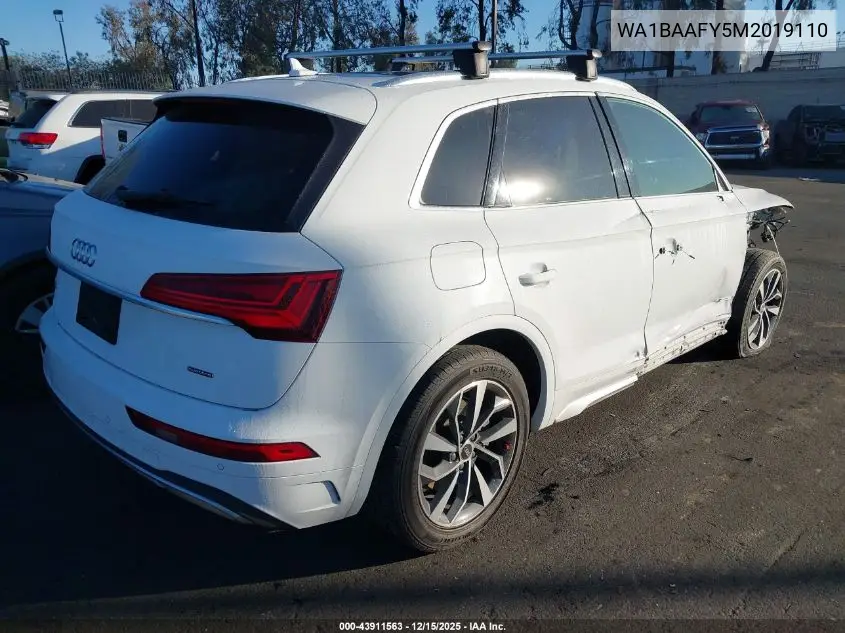 WA1BAAFY5M2019110 2021 Audi Q5 Premium Plus 45 Tfsi Quattro S Tronic