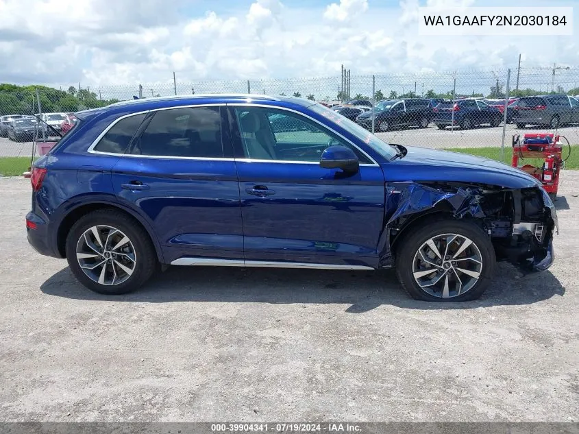 2022 Audi Q5 Premium 45 Tfsi S Line Quattro S Tronic VIN: WA1GAAFY2N2030184 Lot: 39904341