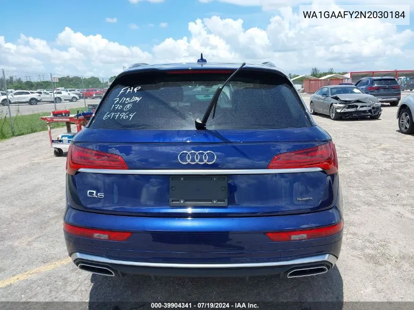 2022 Audi Q5 Premium 45 Tfsi S Line Quattro S Tronic VIN: WA1GAAFY2N2030184 Lot: 39904341