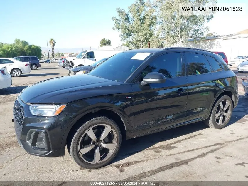 2022 Audi Q5 Premium Plus 45 Tfsi S Line Quattro S Tronic VIN: WA1EAAFY0N2061828 Lot: 40271265