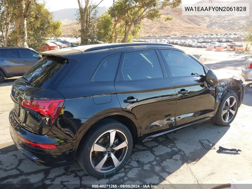 2022 Audi Q5 Premium Plus 45 Tfsi S Line Quattro S Tronic VIN: WA1EAAFY0N2061828 Lot: 40271265