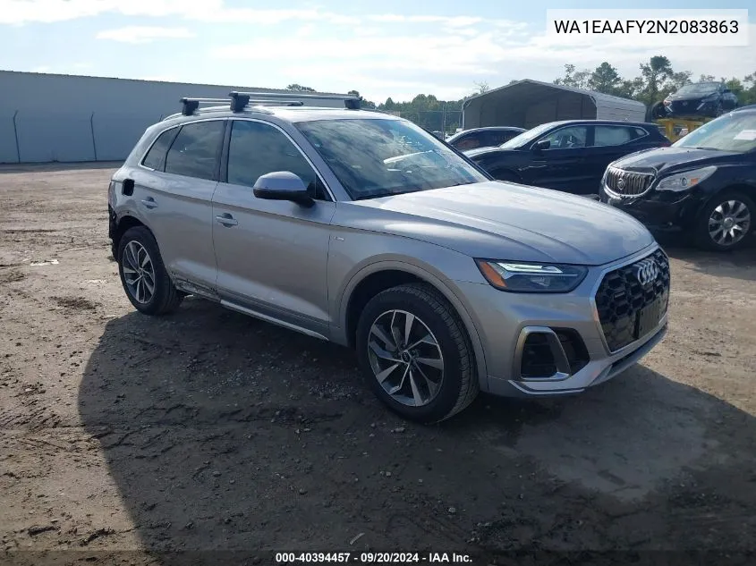 2022 Audi Q5 Premium Plus 45 Tfsi S Line Quattro S Tronic VIN: WA1EAAFY2N2083863 Lot: 40394457