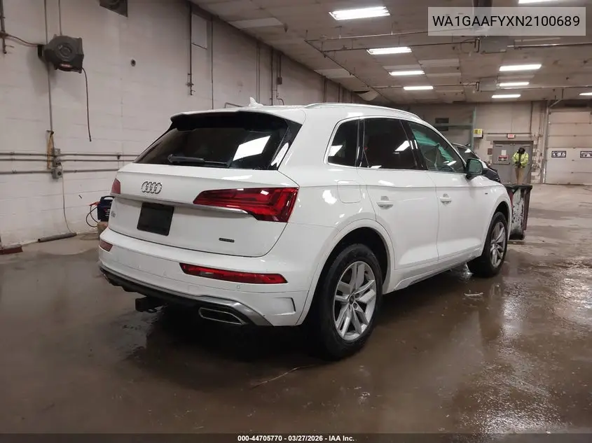 2022 Audi Q5 Premium 45 Tfsi S Line Quattro S Tronic VIN: WA1GAAFYXN2100689 Lot: 44705770
