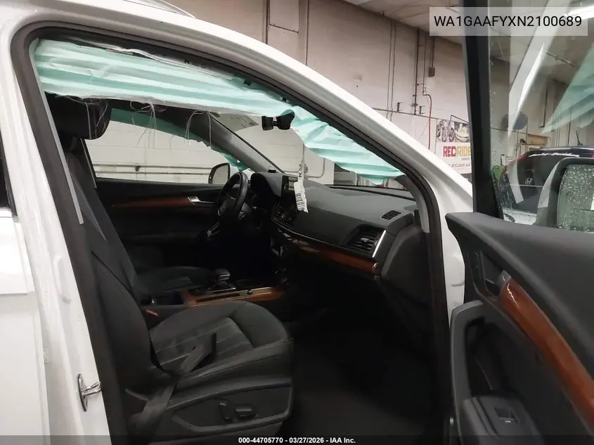 2022 Audi Q5 Premium 45 Tfsi S Line Quattro S Tronic VIN: WA1GAAFYXN2100689 Lot: 44705770