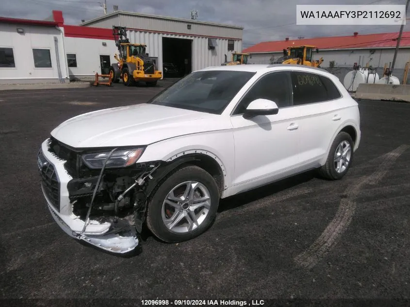 2023 Audi Q5 Komfort 45 VIN: WA1AAAFY3P2112692 Lot: 12096998