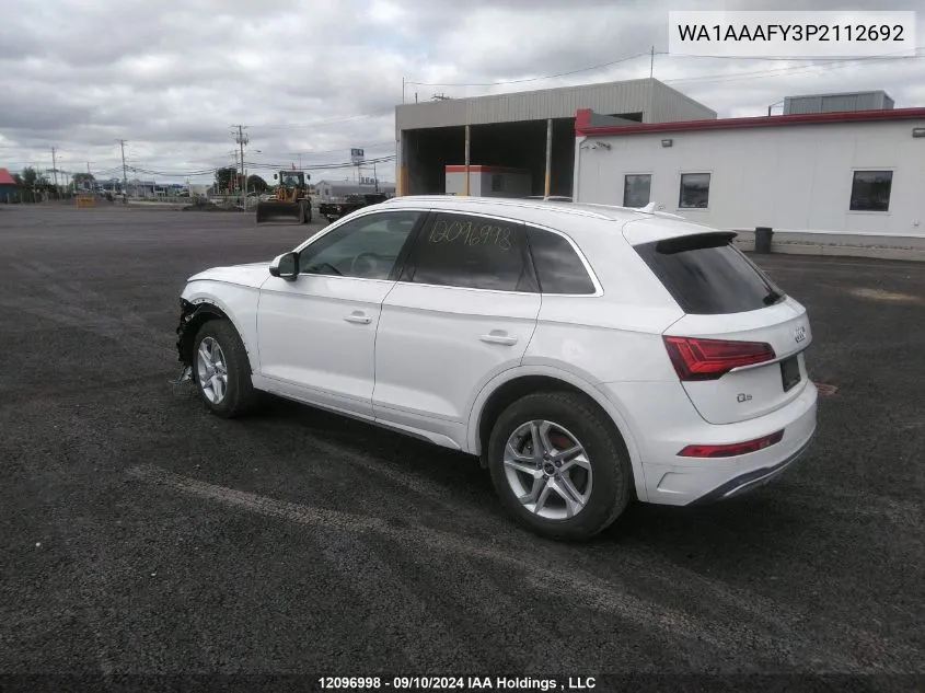 2023 Audi Q5 Komfort 45 VIN: WA1AAAFY3P2112692 Lot: 12096998