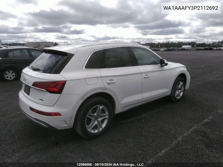 2023 Audi Q5 Komfort 45 VIN: WA1AAAFY3P2112692 Lot: 12096998