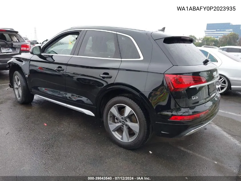 2023 Audi Q5 Premium 40 Tfsi Quattro S Tronic VIN: WA1ABAFY0P2023935 Lot: 39843540