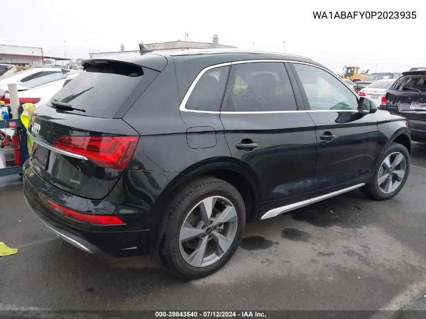 2023 Audi Q5 Premium 40 Tfsi Quattro S Tronic VIN: WA1ABAFY0P2023935 Lot: 39843540