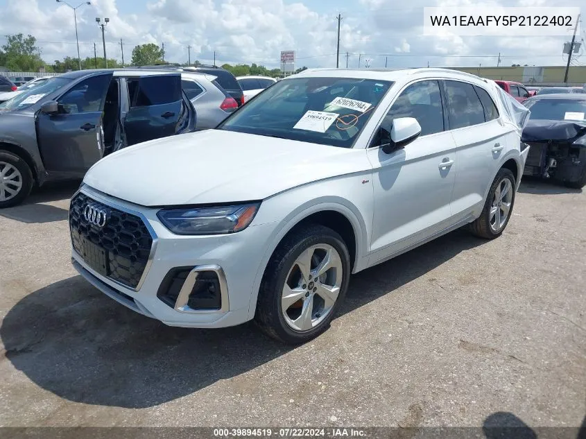 2023 Audi Q5 Premium Plus 45 Tfsi S Line Quattro VIN: WA1EAAFY5P2122402 Lot: 39894519