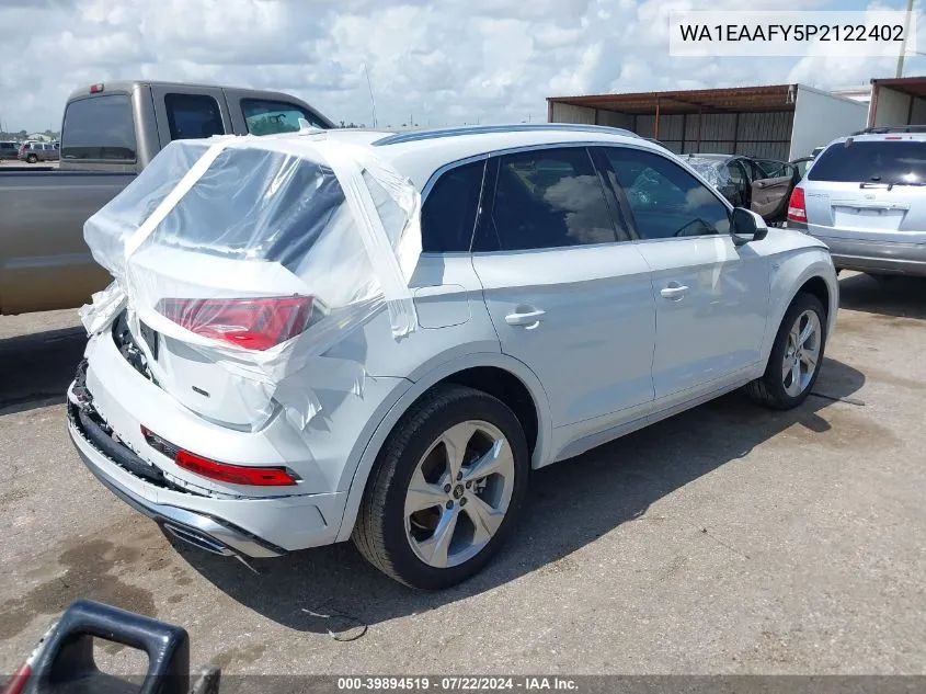 2023 Audi Q5 Premium Plus 45 Tfsi S Line Quattro VIN: WA1EAAFY5P2122402 Lot: 39894519