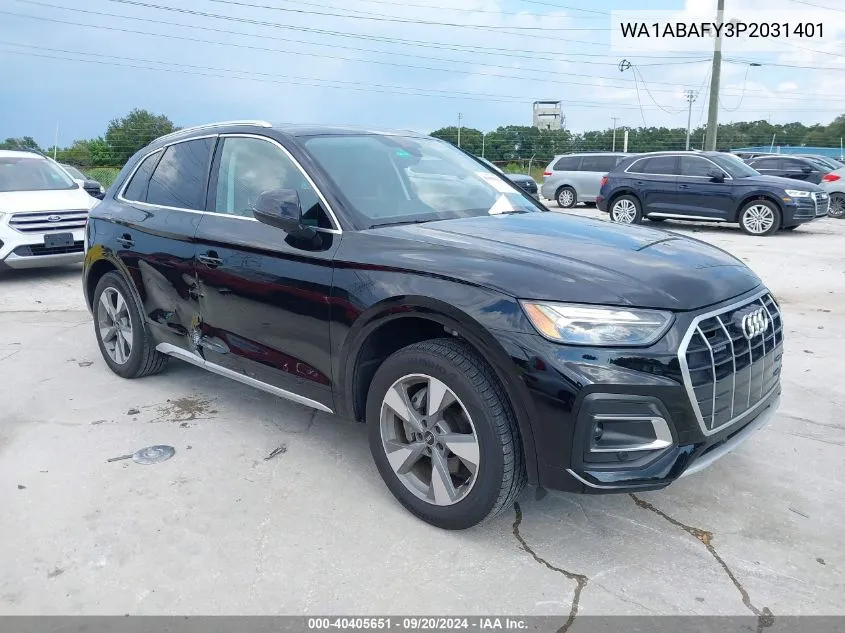 2023 Audi Q5 Premium 40 Tfsi Quattro S Tronic VIN: WA1ABAFY3P2031401 Lot: 40405651