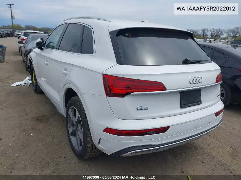 2024 Audi Q5 VIN: WA1AAAFY5R2022012 Lot: 11997990