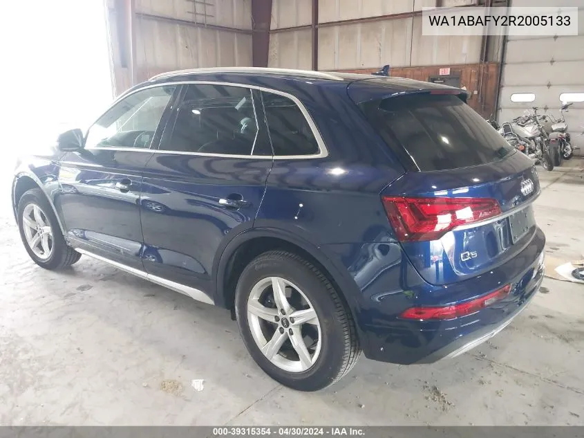 2024 Audi Q5 Premium 40 Tfsi Quattro S Tronic VIN: WA1ABAFY2R2005133 Lot: 39315354