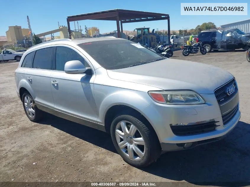 WA1AV74L67D046982 2007 Audi Q7 4.2