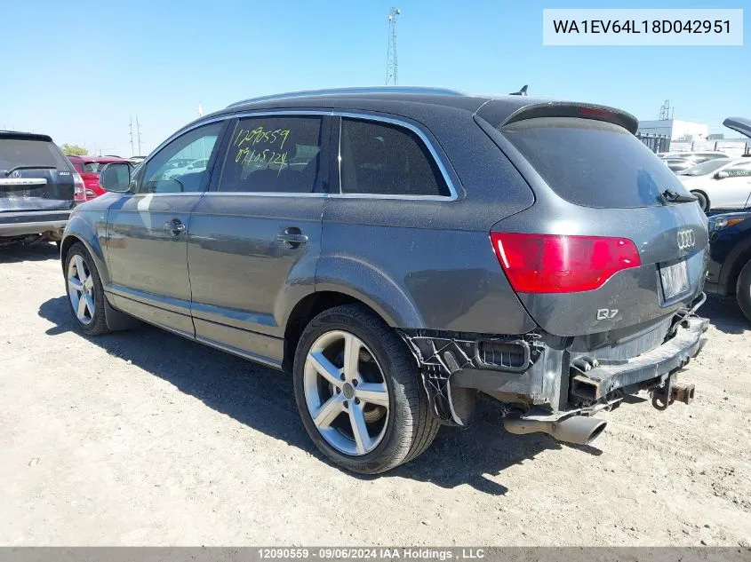 2008 Audi Q7 VIN: WA1EV64L18D042951 Lot: 12090559