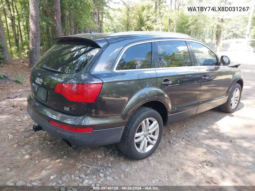 2008 Audi Q7 3.6 Premium VIN: WA1BY74LX8D031267 Lot: 39740128