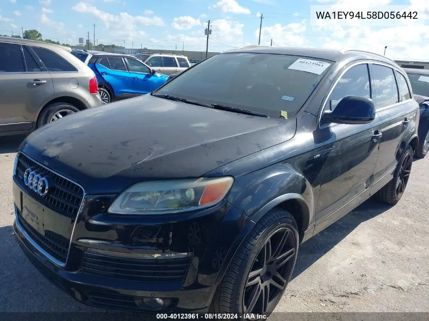 2008 Audi Q7 3.6 Premium VIN: WA1EY94L58D056442 Lot: 40123961