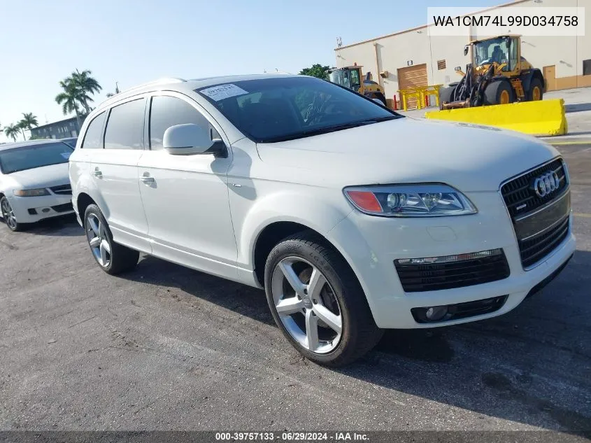 2009 Audi Q7 3.0 Tdi VIN: WA1CM74L99D034758 Lot: 39757133