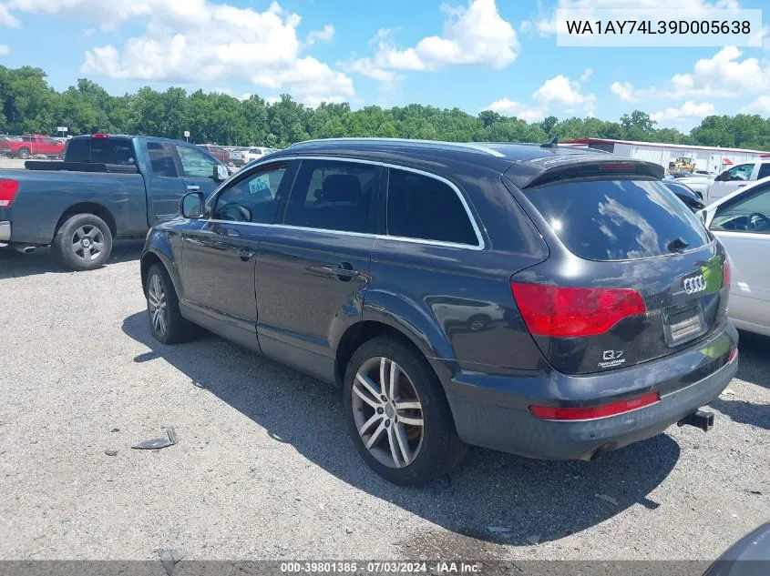 2009 Audi Q7 3.6 5 Passenger/3.6 Premium VIN: WA1AY74L39D005638 Lot: 39801385