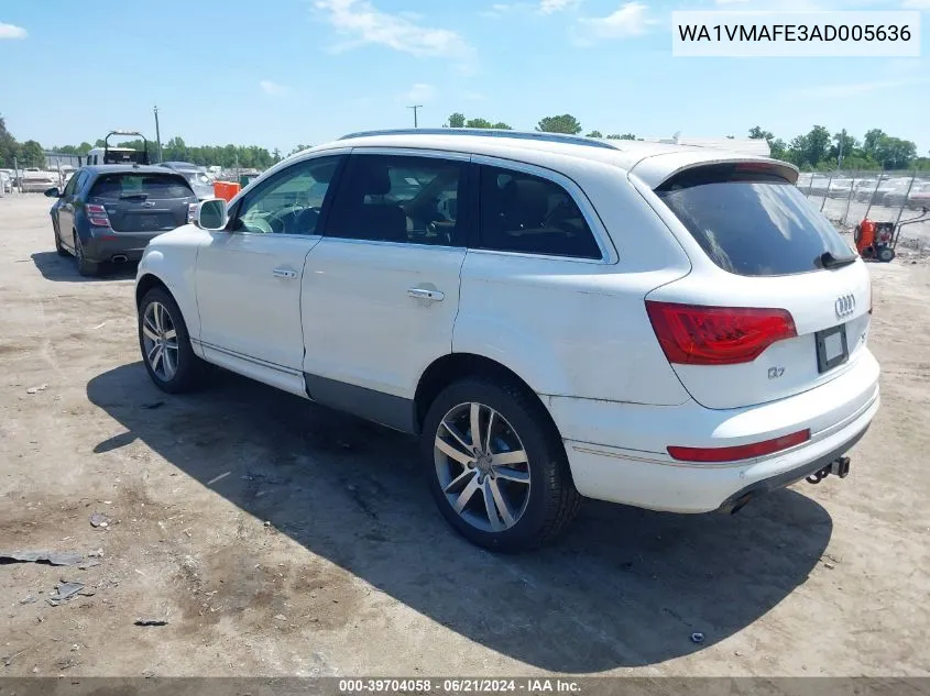 2010 Audi Q7 3.0 Tdi Premium VIN: WA1VMAFE3AD005636 Lot: 39704058