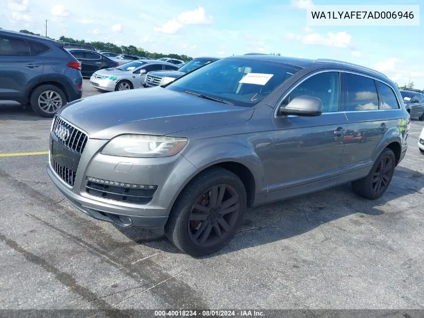 WA1LYAFE7AD006946 2010 Audi Q7 3.6 Premium