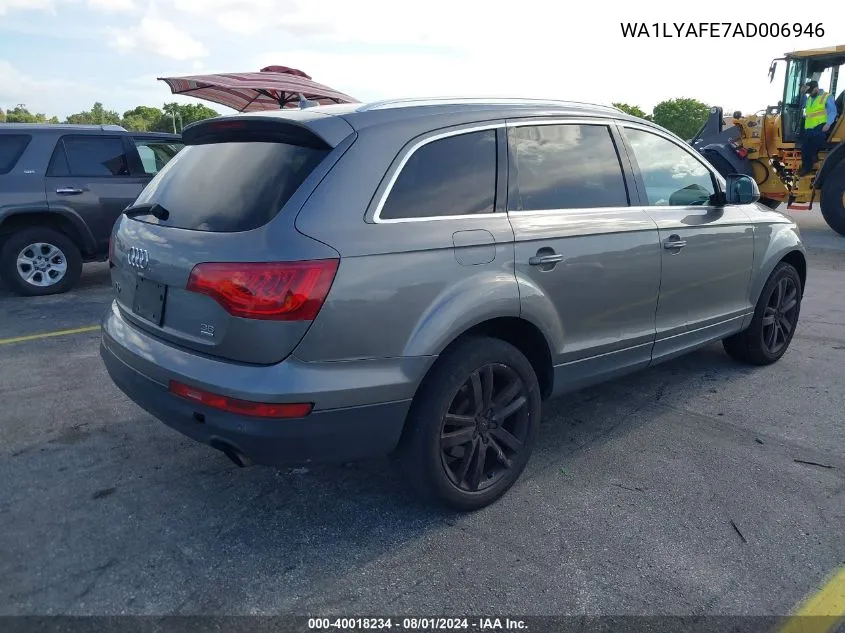 WA1LYAFE7AD006946 2010 Audi Q7 3.6 Premium