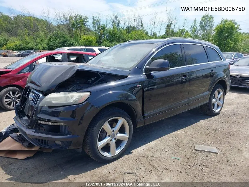 2011 Audi Q7 3.0L Tdi Premium VIN: WA1MMCFE5BD006750 Lot: 12027051