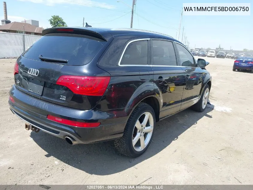 2011 Audi Q7 3.0L Tdi Premium VIN: WA1MMCFE5BD006750 Lot: 12027051