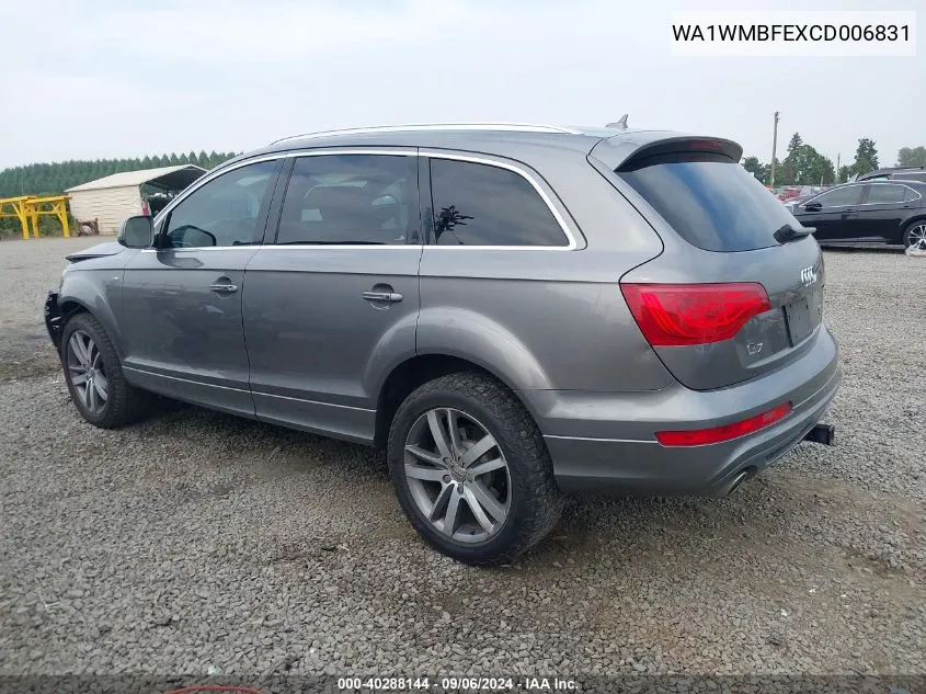 WA1WMBFEXCD006831 2012 Audi Q7 3.0 Tdi Premium