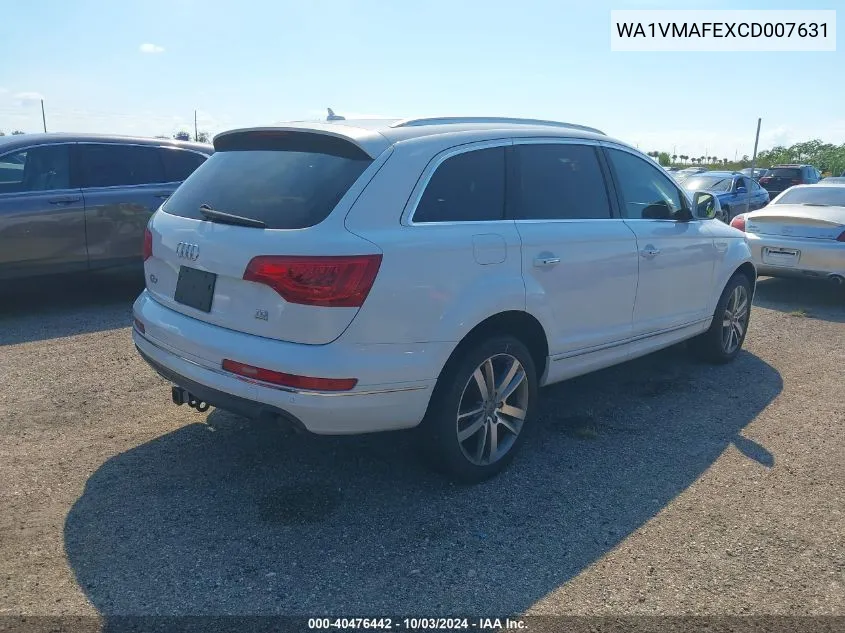 WA1VMAFEXCD007631 2012 Audi Q7 3.0 Tdi Premium