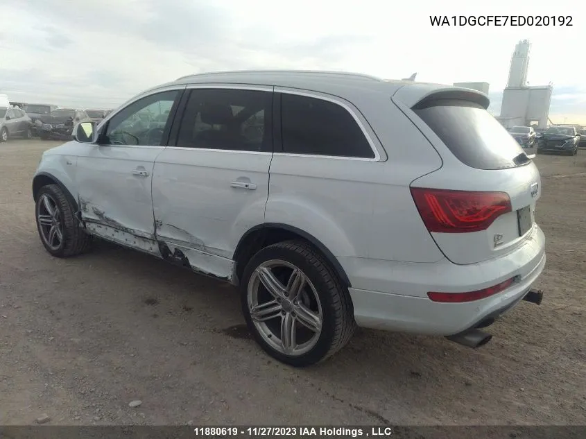 2014 Audi Q7 3.0T Sport VIN: WA1DGCFE7ED020192 Lot: 11880619