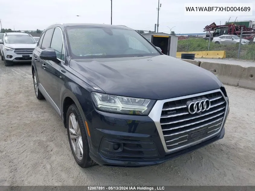 2017 Audi Q7 Technik S-Line VIN: WA1WABF7XHD004689 Lot: 12007891