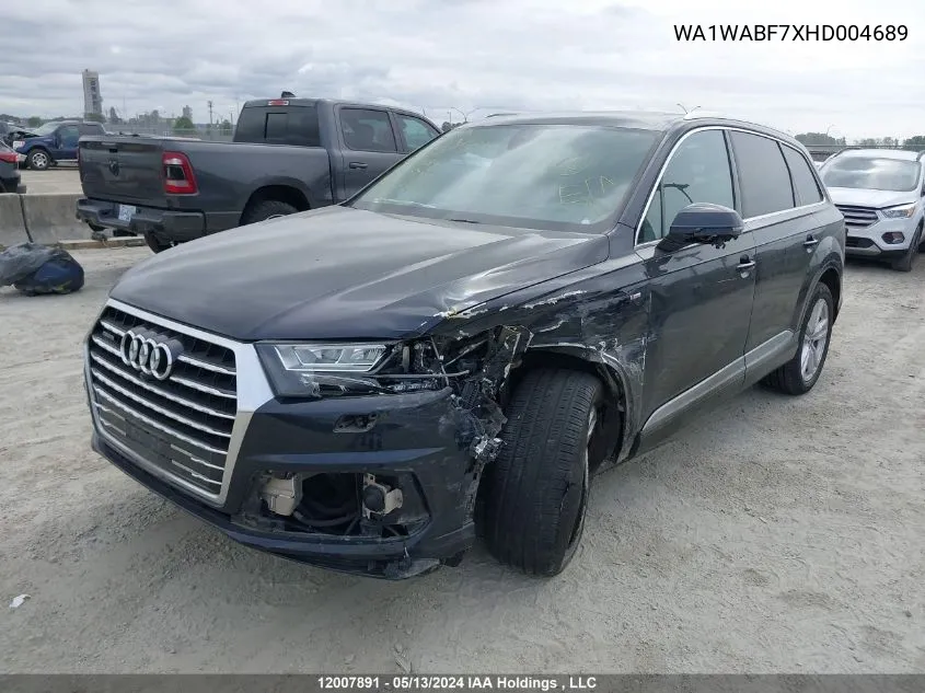 2017 Audi Q7 Technik S-Line VIN: WA1WABF7XHD004689 Lot: 12007891