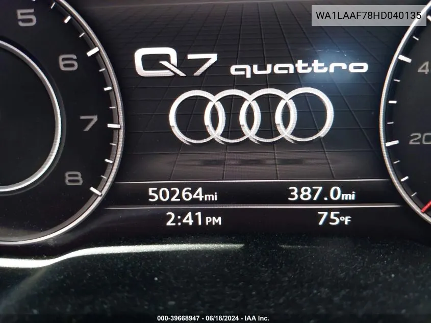 WA1LAAF78HD040135 2017 Audi Q7 3.0T Premium