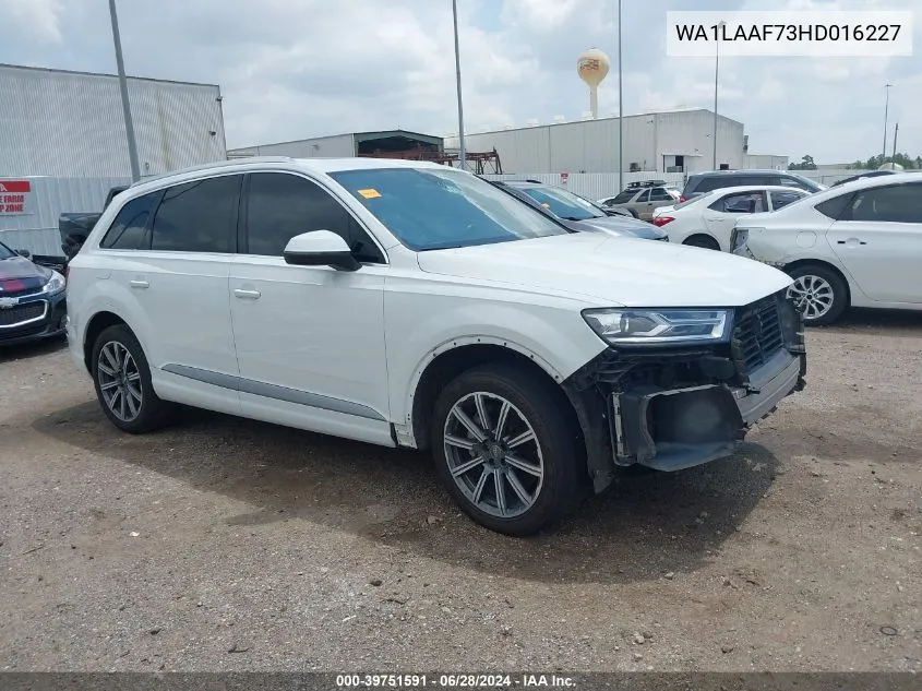 2017 Audi Q7 3.0T Premium VIN: WA1LAAF73HD016227 Lot: 39751591