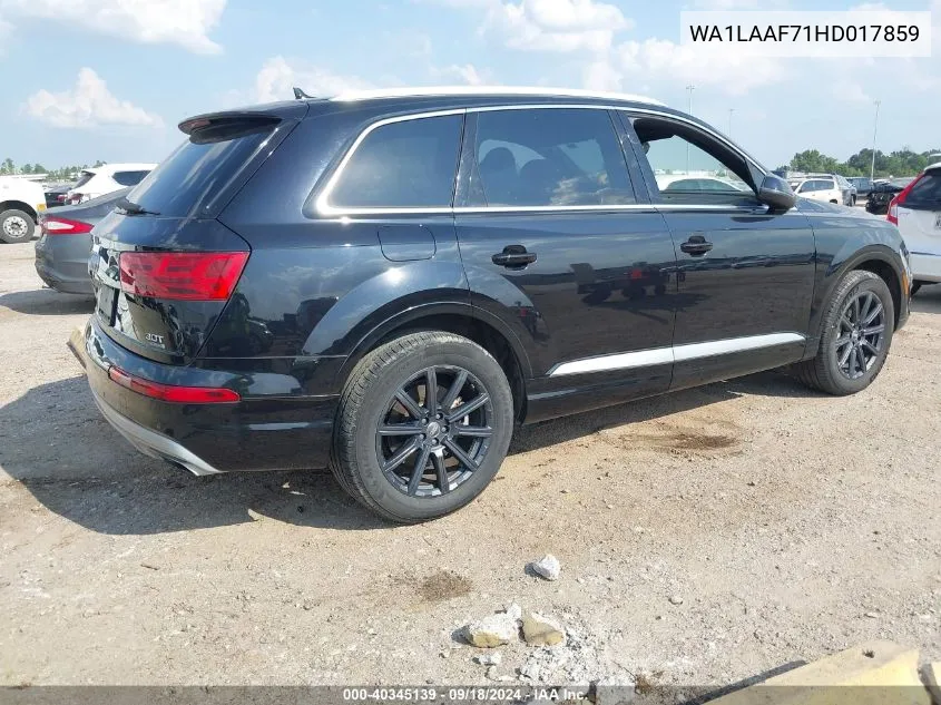 2017 Audi Q7 3.0T Premium VIN: WA1LAAF71HD017859 Lot: 40345139