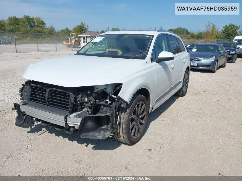 2017 Audi Q7 Prestige VIN: WA1VAAF76HD035959 Lot: 40355761