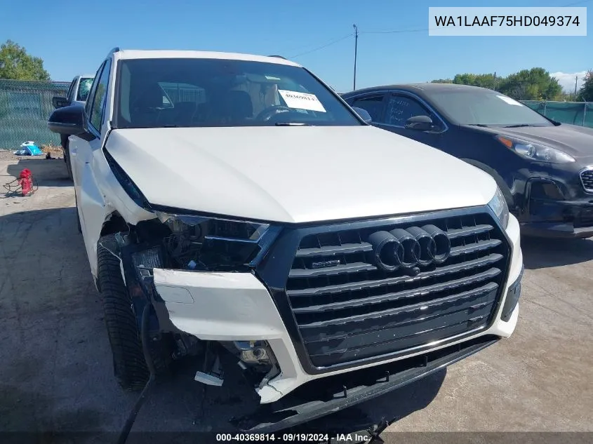 2017 Audi Q7 3.0T Premium VIN: WA1LAAF75HD049374 Lot: 40369814