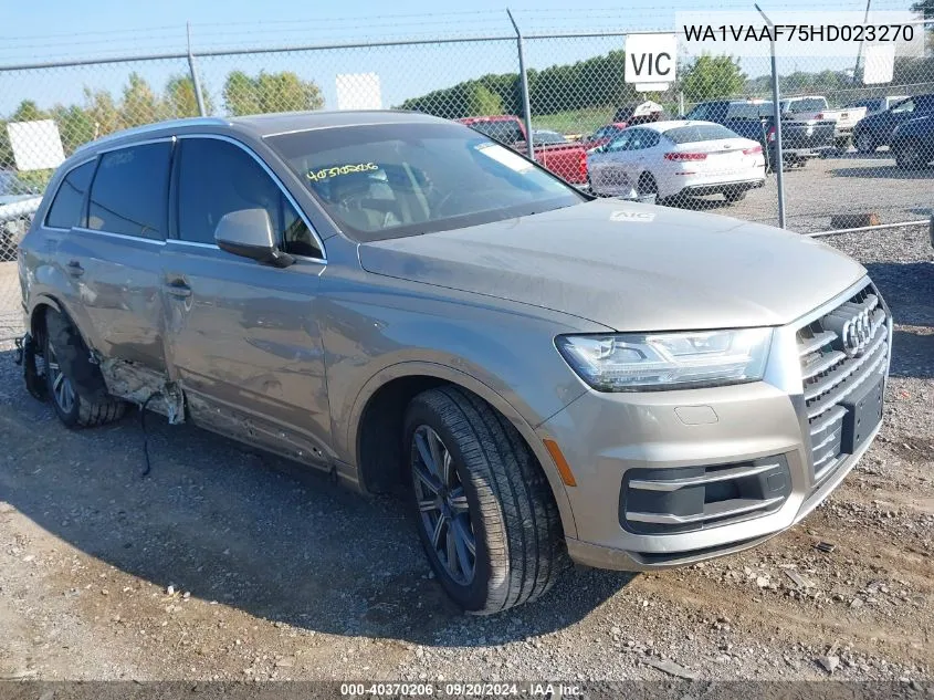 2017 Audi Q7 3.0T Premium VIN: WA1VAAF75HD023270 Lot: 40370206