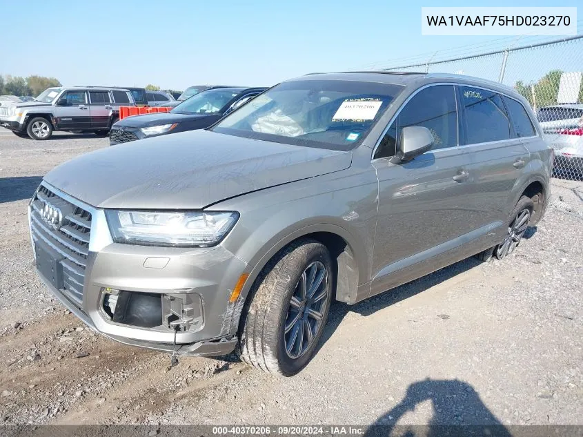 2017 Audi Q7 3.0T Premium VIN: WA1VAAF75HD023270 Lot: 40370206