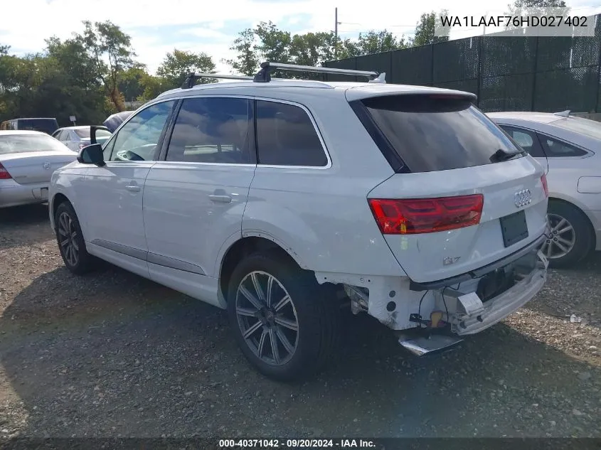 2017 Audi Q7 3.0T Premium VIN: WA1LAAF76HD027402 Lot: 40371042