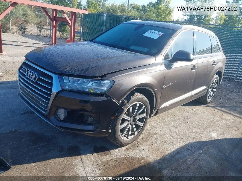 2017 Audi Q7 3.0T Premium VIN: WA1VAAF78HD027202 Lot: 40376130